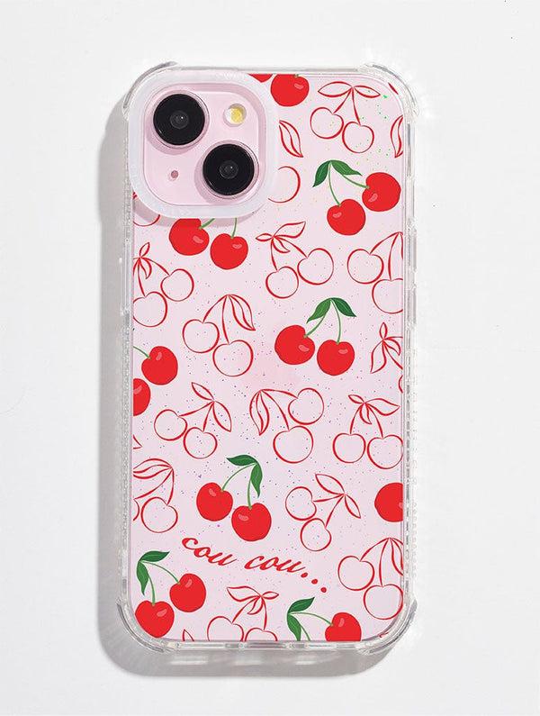 Skinnydip London Cherry Print Glitter Shock iPhone Case