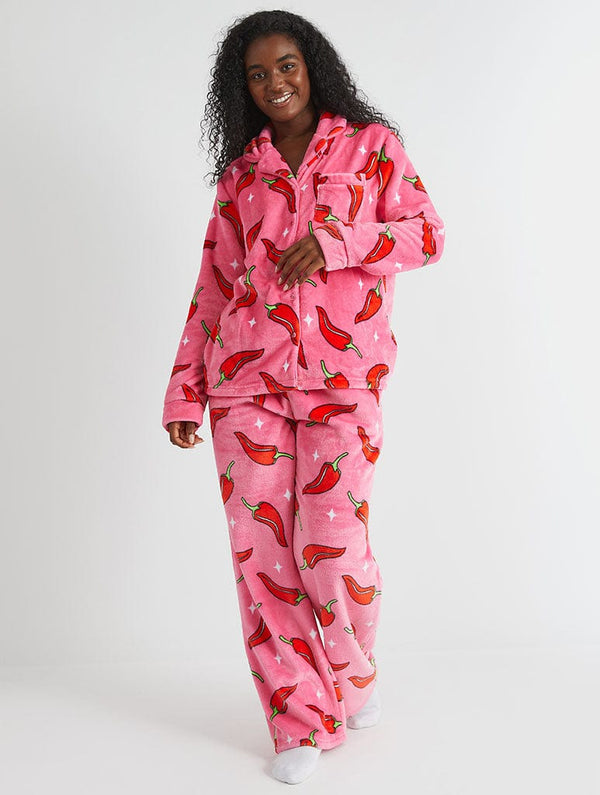 Skinnydip London Chilli Sparkle Twosie Fleece Pyjama Set – Skinnydip London