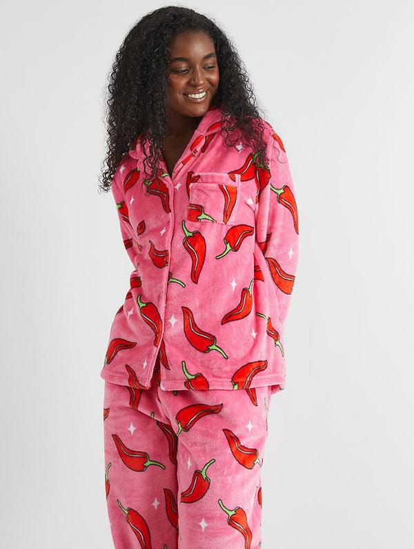Skinnydip London Chilli Sparkle Twosie Fleece Pyjama Set – Skinnydip London