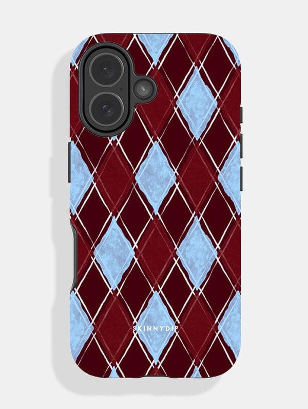 Skinnydip London Chocolate and Blue Argle Check Ultra Protective iPhone Case