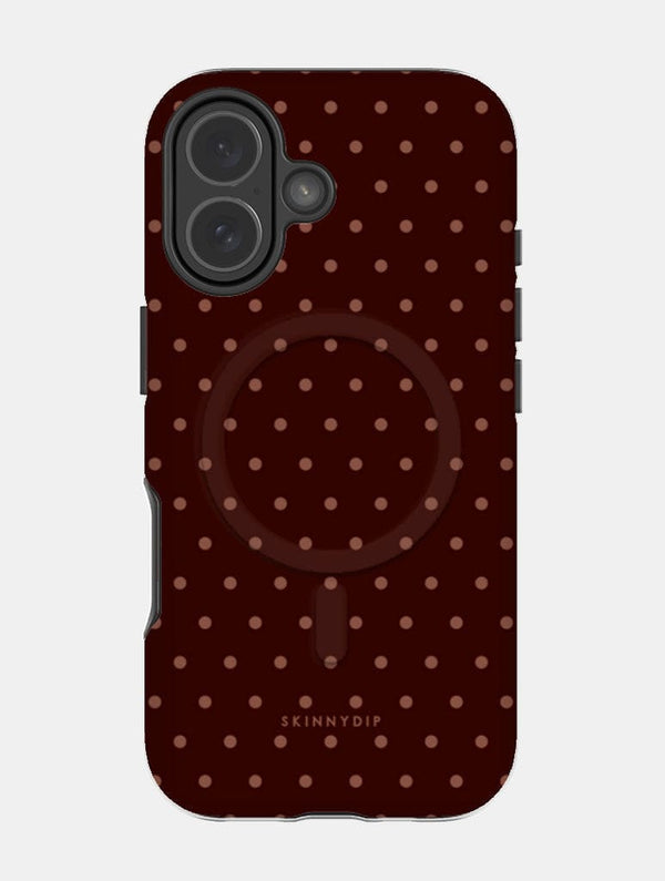 Skinnydip London Chocolate Brown Mini Dots Magsafe Ultra Protective iPhone Case