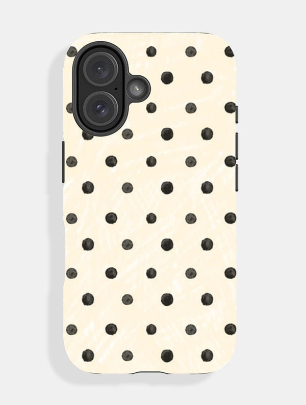Skinnydip London Cream And Black Painted Polka Dot Ultra Protective IPhone Case