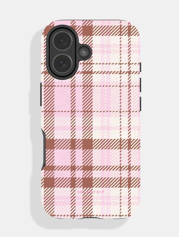 Skinnydip London Cream Pink and Brown Tartan Ultra Protective iPhone Case