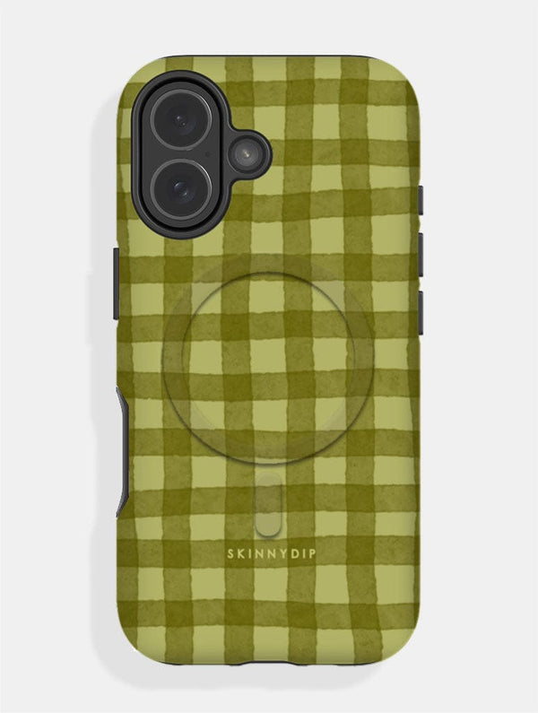Skinnydip London Dark Green Gingham MagSafe Ultra Protective iPhone Case