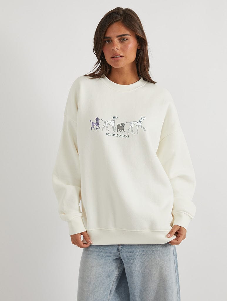 Skinnydip London Disney 101 Dalmatians Mans Best Friend Sweatshirt In White