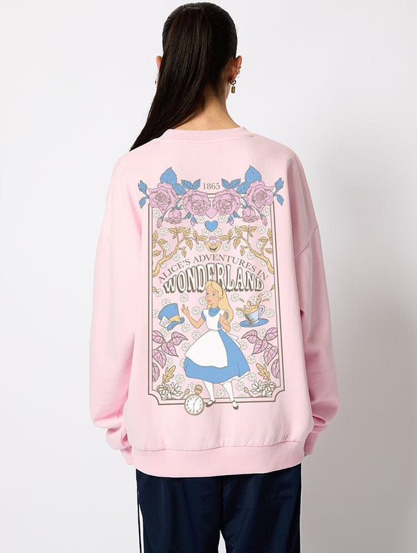 Skinnydip London Disney Alice In Wonderland Book Sweatshirt In Pink