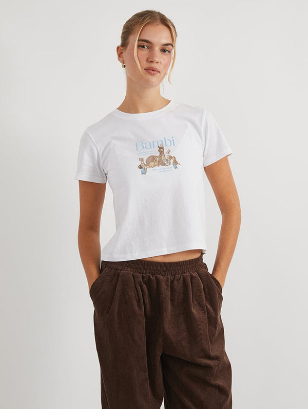 Skinnydip London Disney Bambi Family Baby T-Shirt In White