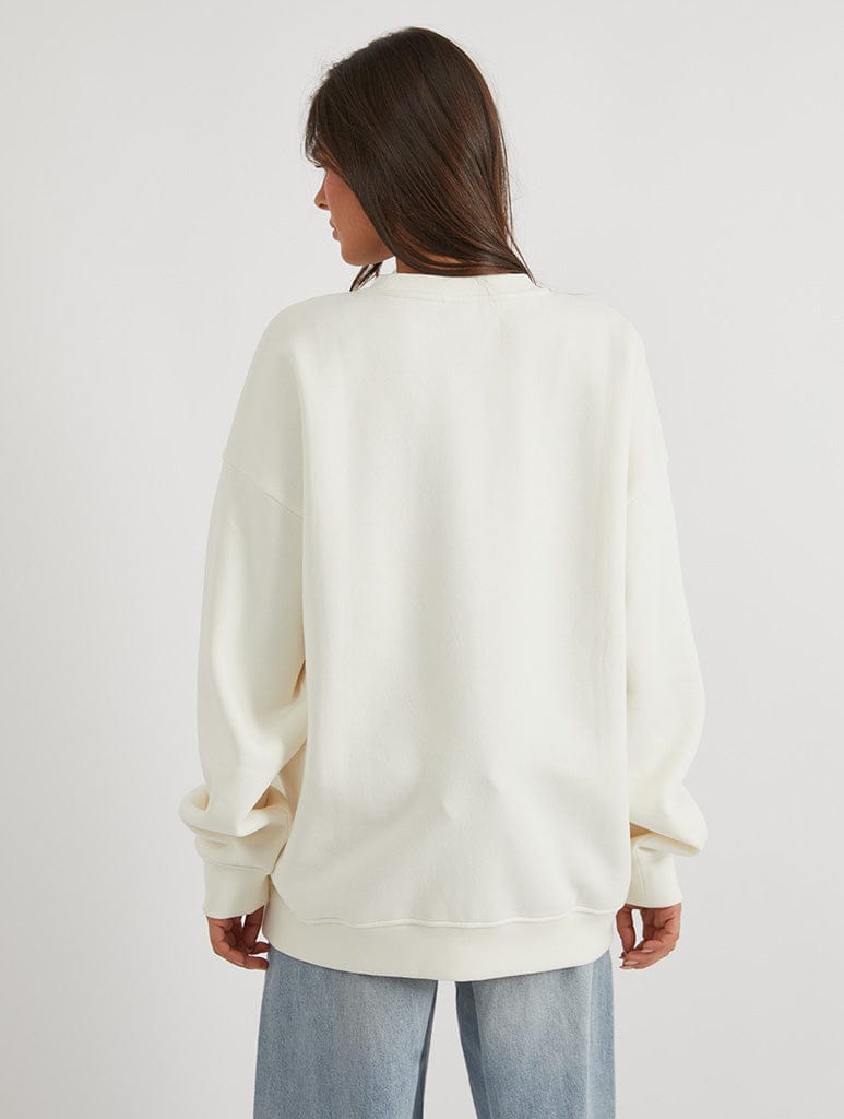 Skinnydip London Disney Bambi Love Comes To The Forest Folk Sweatshirt In White