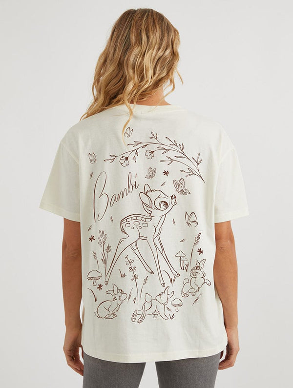 Skinnydip London Disney Bambi Monochrome T-Shirt In White
