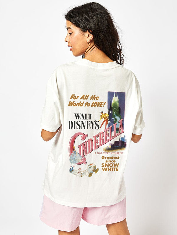 Skinnydip London Disney Cinderella Vintage Poster T-Shirt In White