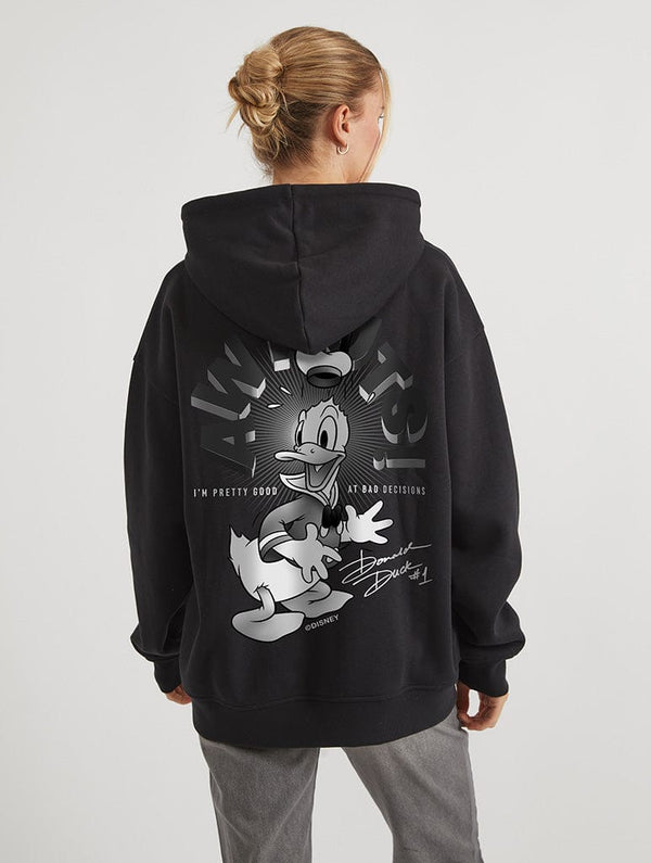 Skinnydip London Disney Donald Duck Aw Nuts Hoodie In Black