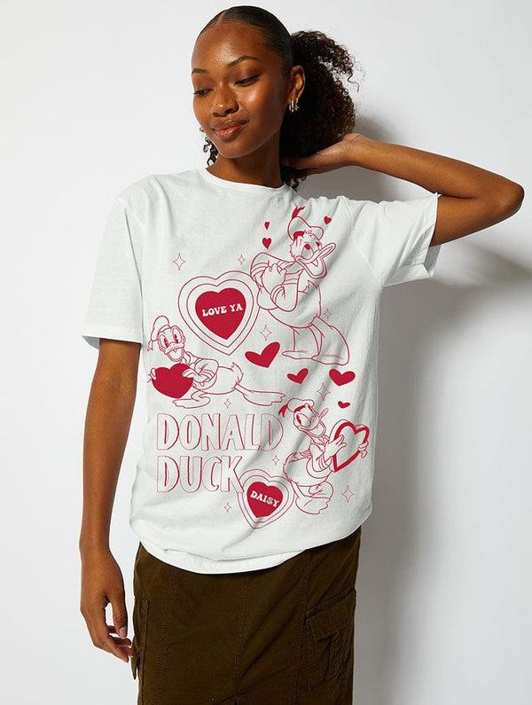 Skinnydip London Disney Donald Duck Love T-Shirt in White