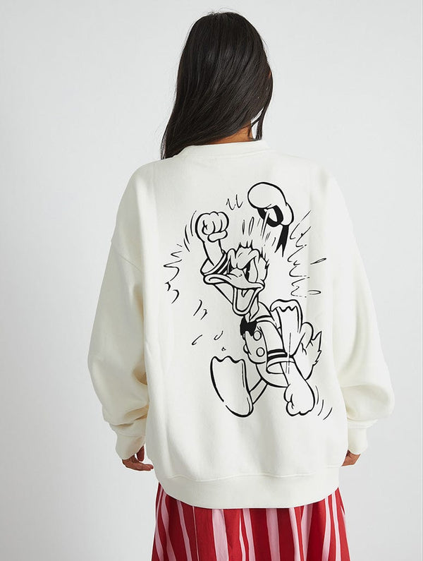Skinnydip London Disney Donald Duck Scribble Sweatshirt In White