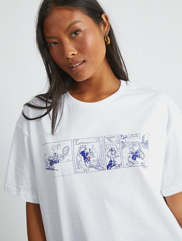Skinnydip London Disney Donald Duck Tennis T-Shirt In White