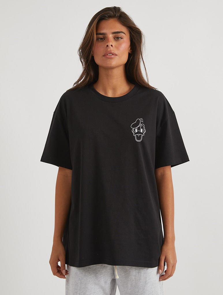 Skinnydip London Disney Donald Signed T-Shirt In Black