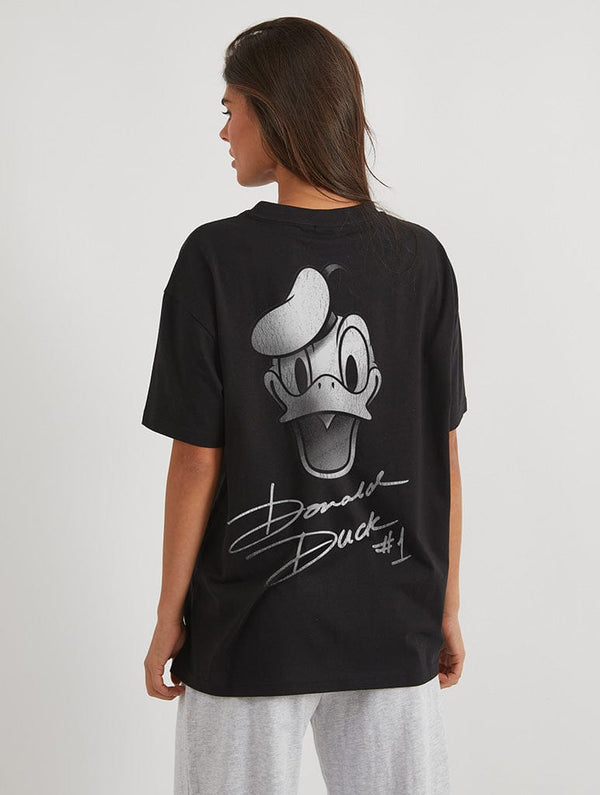 Skinnydip London Disney Donald Signed T-Shirt In Black