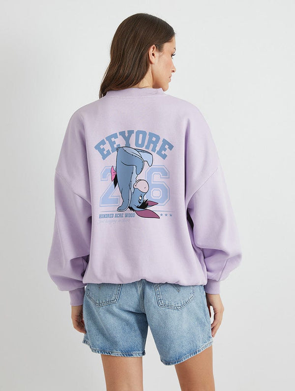 Skinnydip London Disney Eeyore Varsity Sweatshirt In Lilac
