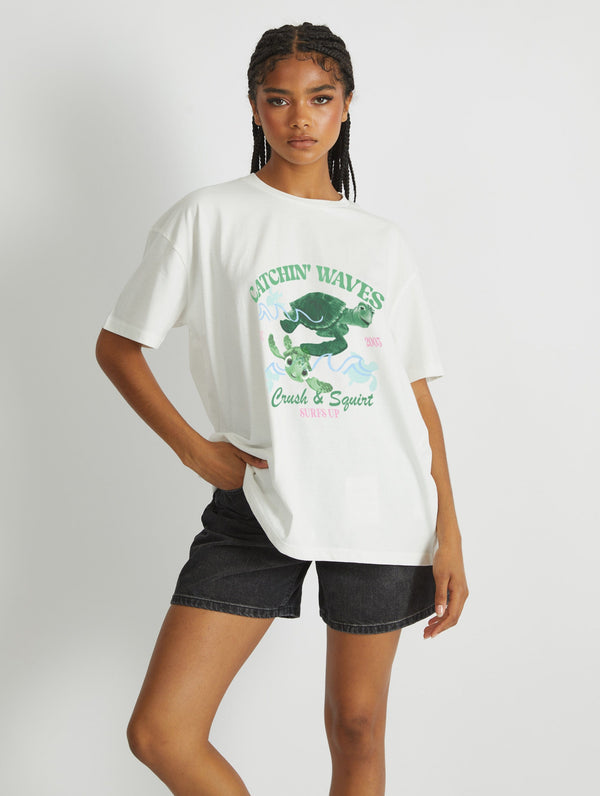 Skinnydip London Disney Finding Nemo Catchin' Waves T-Shirt In White
