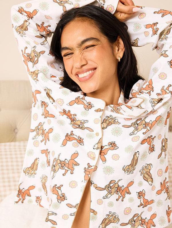 Skinnydip London Disney Fox & The Hound Pyjama Set In Ecru – Skinnydip London