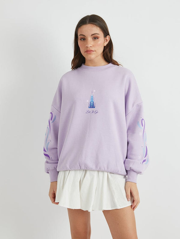Skinnydip London Disney Frozen Let It Go Sweatshirt In Lilac| Skinnydip London