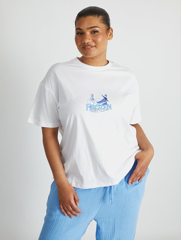 Skinnydip London Disney Frozen Quote Poster T-Shirt In White