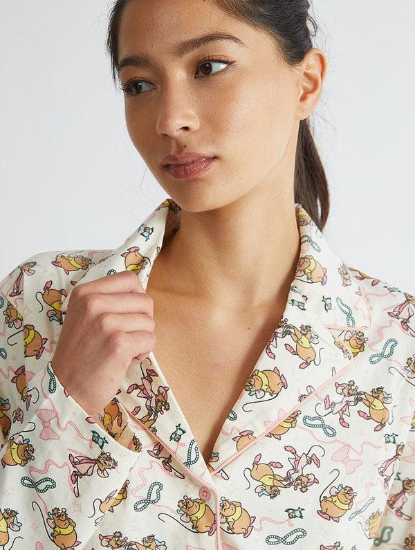 Skinnydip London Disney Jaq & Gus Pyjama Set In Ecru – Skinnydip London