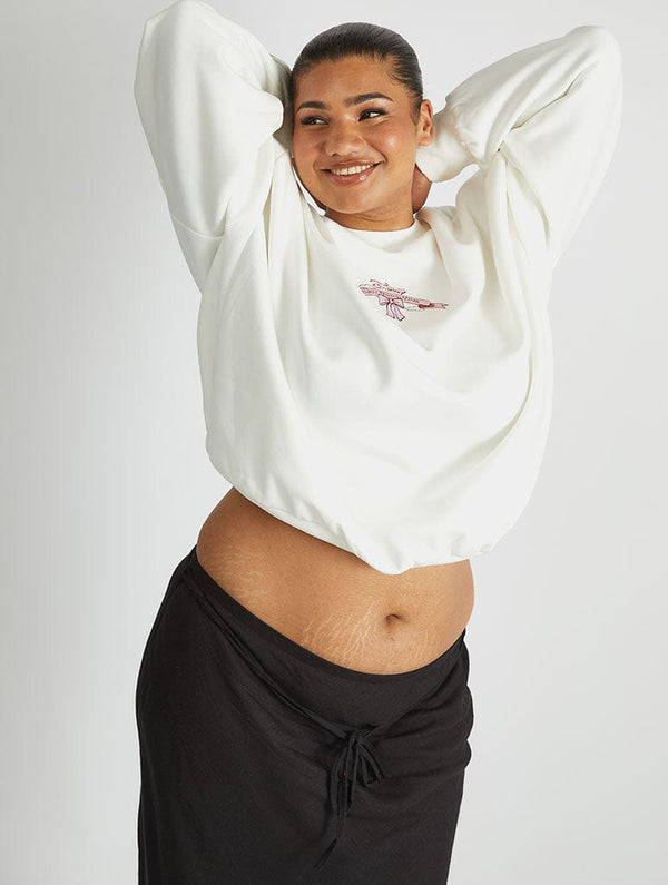 Skinnydip London Disney Living In A Daydream Sweatshirt In Ecru