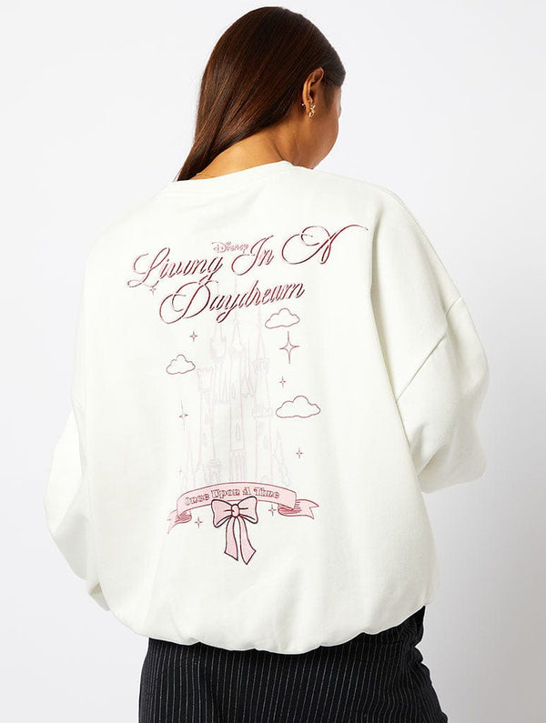 Skinnydip London Disney Living In A Daydream Sweatshirt In Ecru
