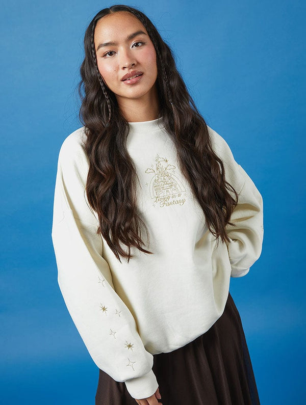 Skinnydip London Disney Living In A Fantasy Gold Embroidered Sweatshirt – Skinnydip London
