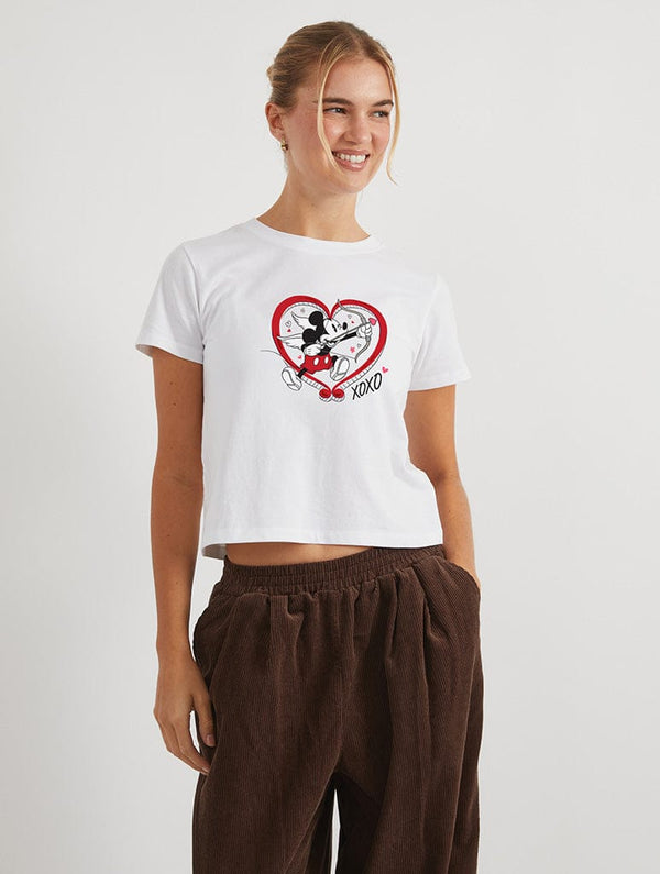 Skinnydip London Disney Mickey Mouse Cupid Baby Tee In White