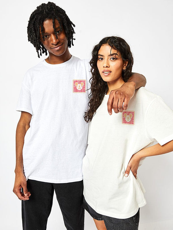 Skinnydip London Disney Mickey Mouse Funky Unisex T-Shirt In Ecru