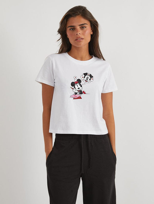 Skinnydip London Disney Minnie Mouse Daydream Valentine Baby T-Shirt In White