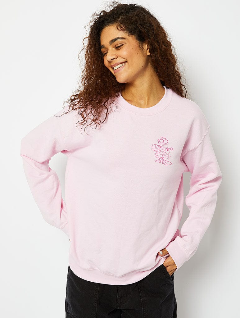 Skinnydip London Disney Minnie Mouse Vintage Sweatshirt In Pink