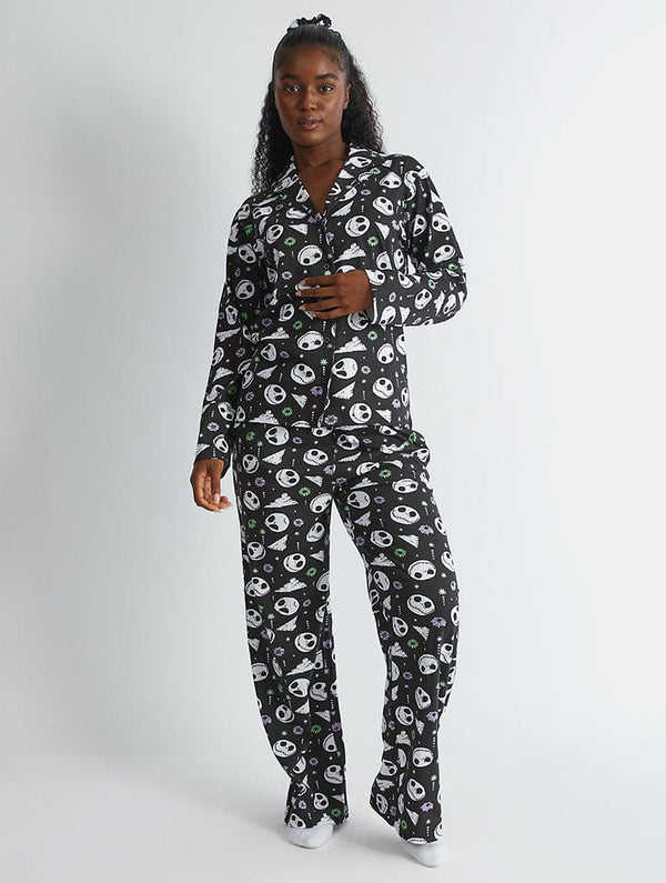Skinnydip London Disney Nightmare Before Christmas Jack Skellington Pyjama Set In Black – Skinnydip London