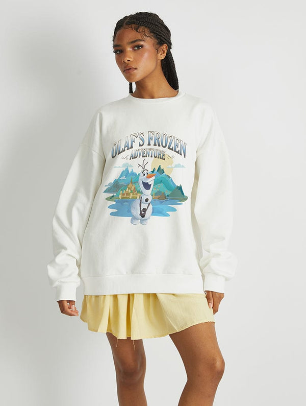 Skinnydip London Disney Olaf's Frozen Adventure Sweatshirt In White