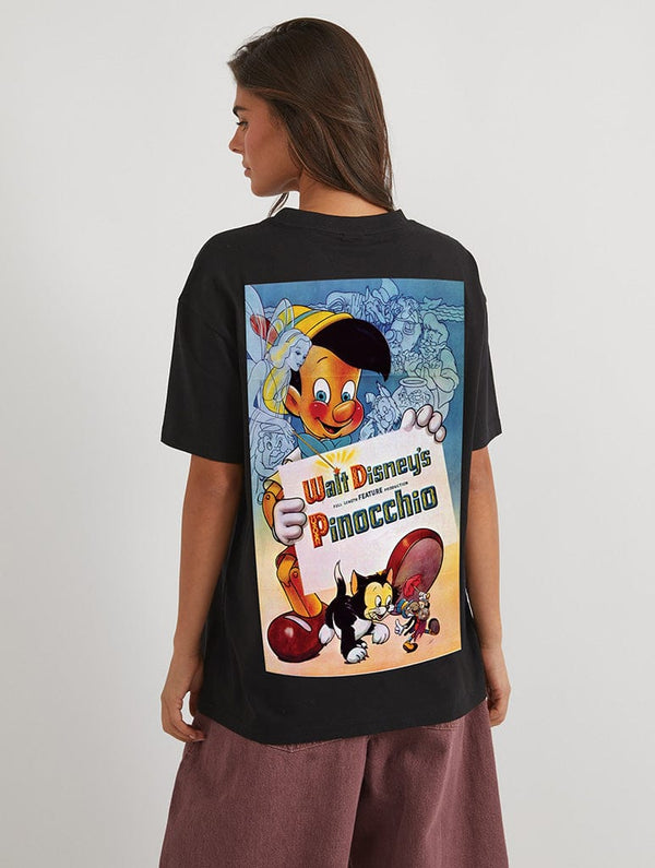 Skinnydip London Disney Pinocchio Classic Poster T-Shirt In Black