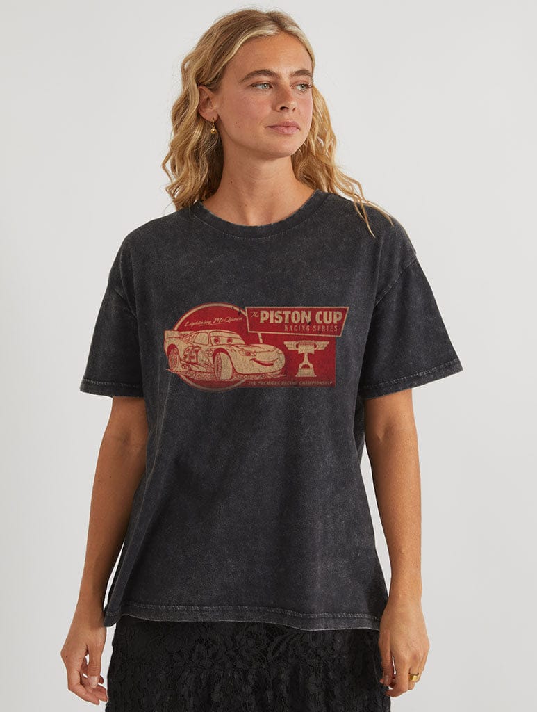 Skinnydip London Disney Pixar Cars Rust-eze T-Shirt In Acid Wash