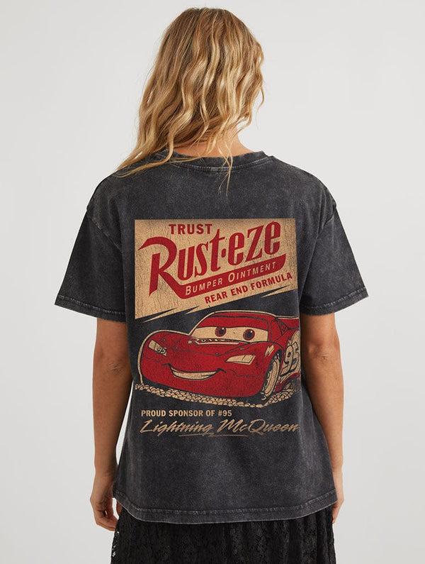 Skinnydip London Disney Pixar Cars Rust-eze T-Shirt In Acid Wash