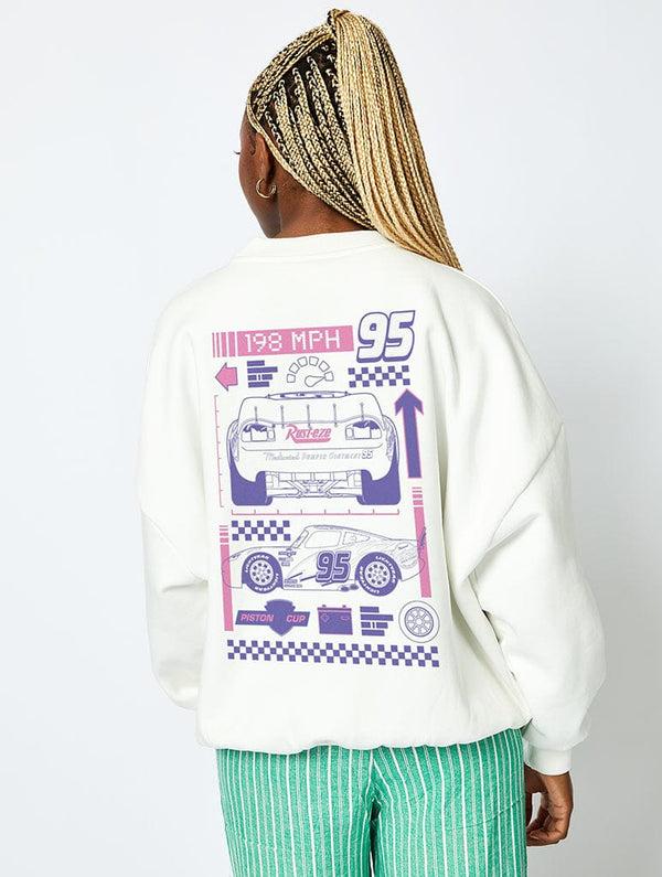 Skinnydip London Disney Pixar Cars Sweatshirt In Ecru