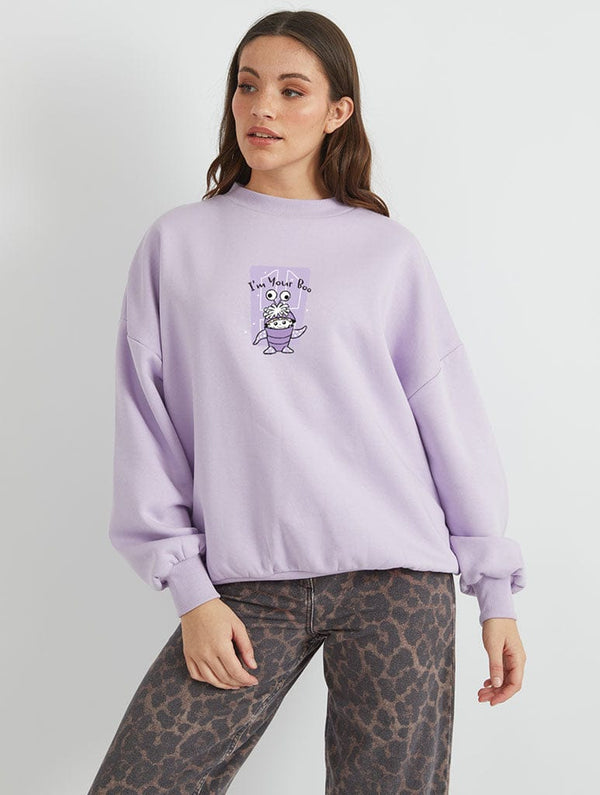 Skinnydip London Disney Pixar Monsters Inc I'm Your Boo Sweatshirt In Lilac