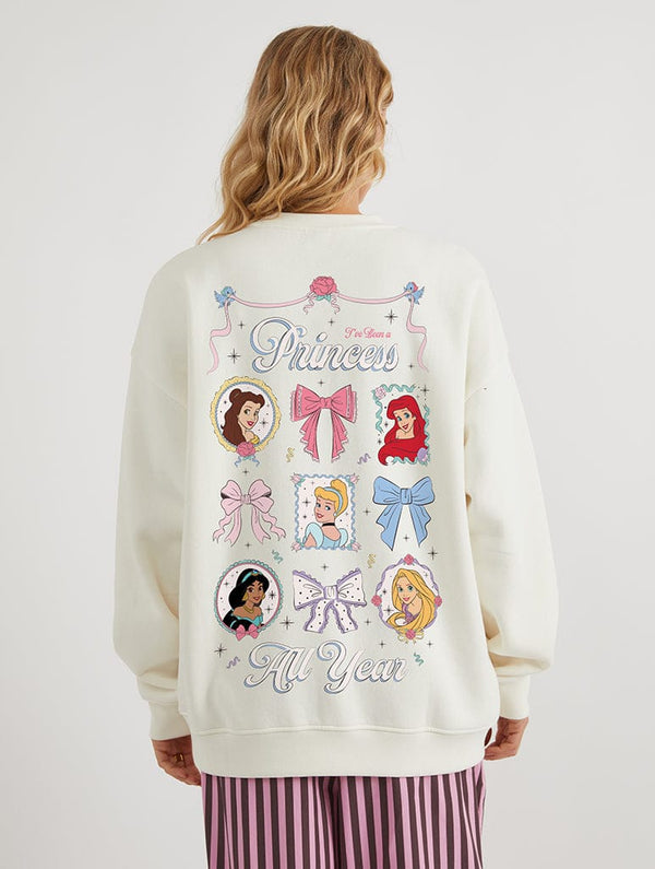 Skinnydip London Disney Princess All Year Sweatshirt In White