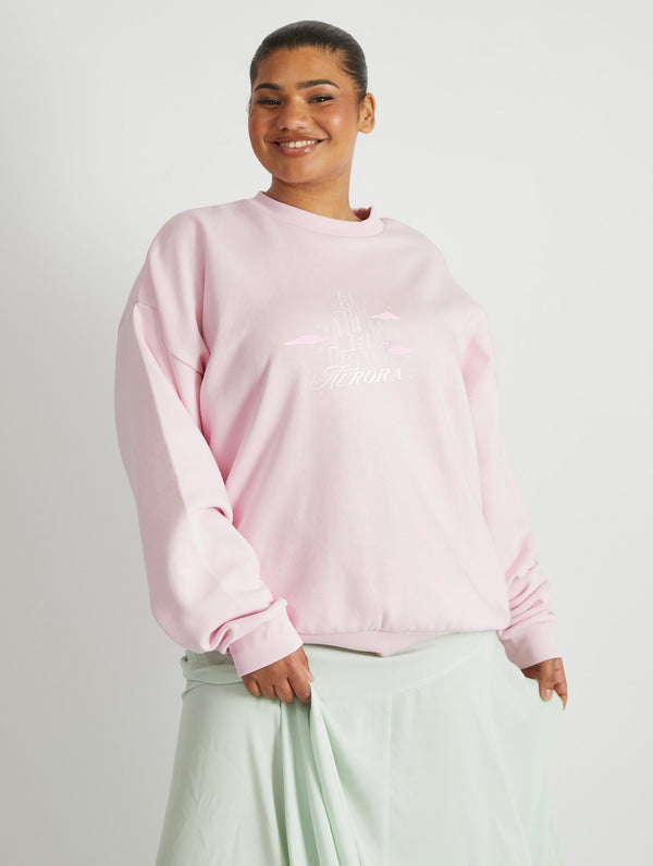 Skinnydip London Disney Princess Castle Aurora Sweatshirt in Pink – Skinnydip London