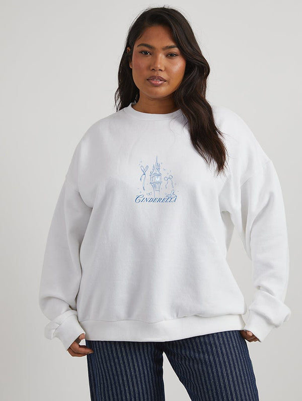 Skinnydip London Disney Princess Castle Cinderella Sweatshirt in White