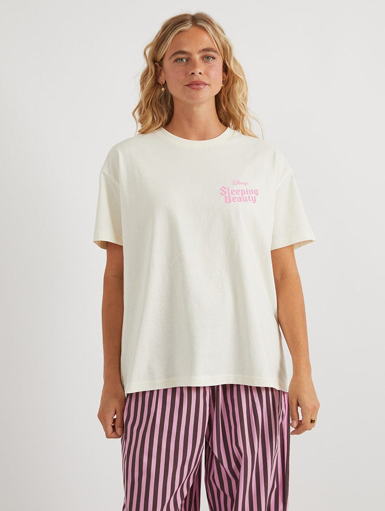 Skinnydip London Disney Princess Sleeping Beauty Poster T-Shirt In White