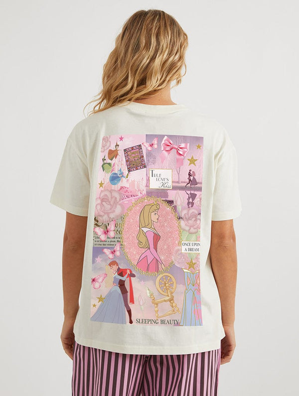 Skinnydip London Disney Princess Sleeping Beauty Poster T-Shirt In White