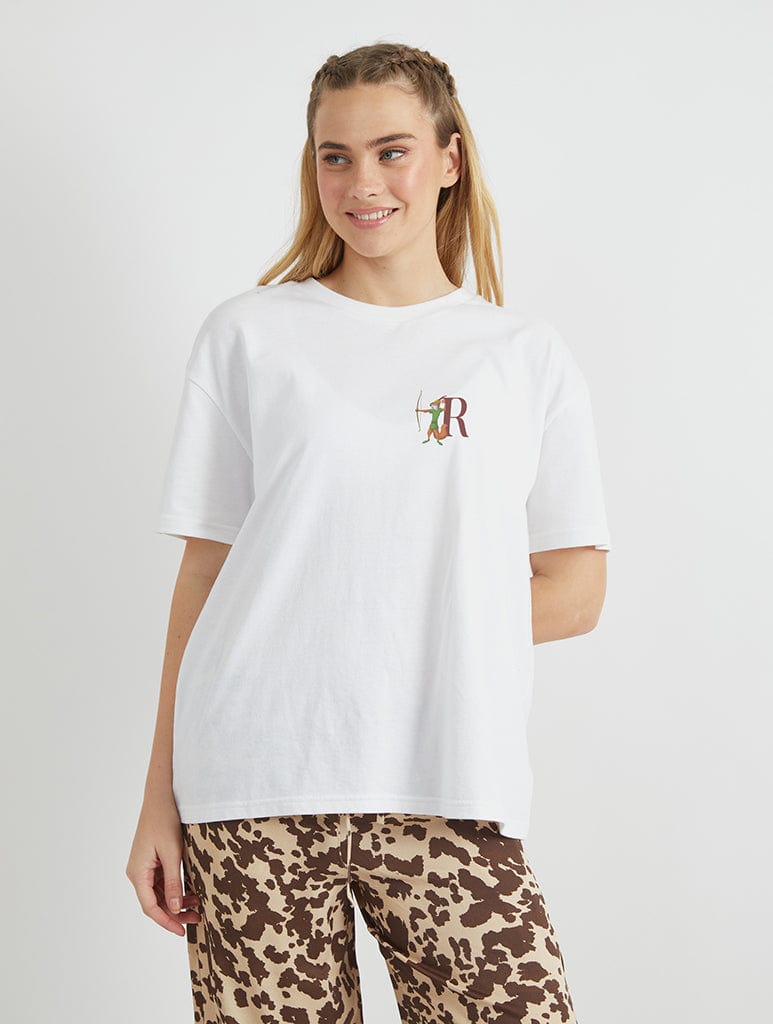 Skinnydip London Disney Robin Hood Poster T-Shirt In White