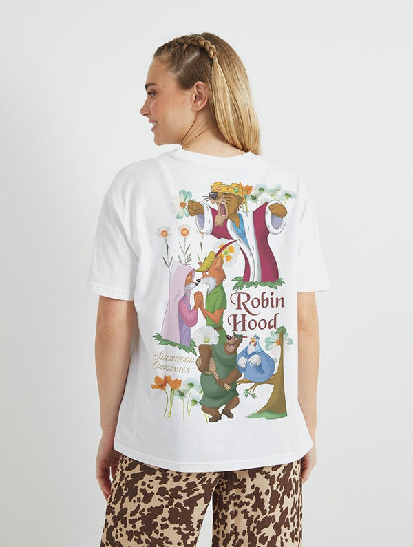 Skinnydip London Disney Robin Hood Poster T-Shirt In White