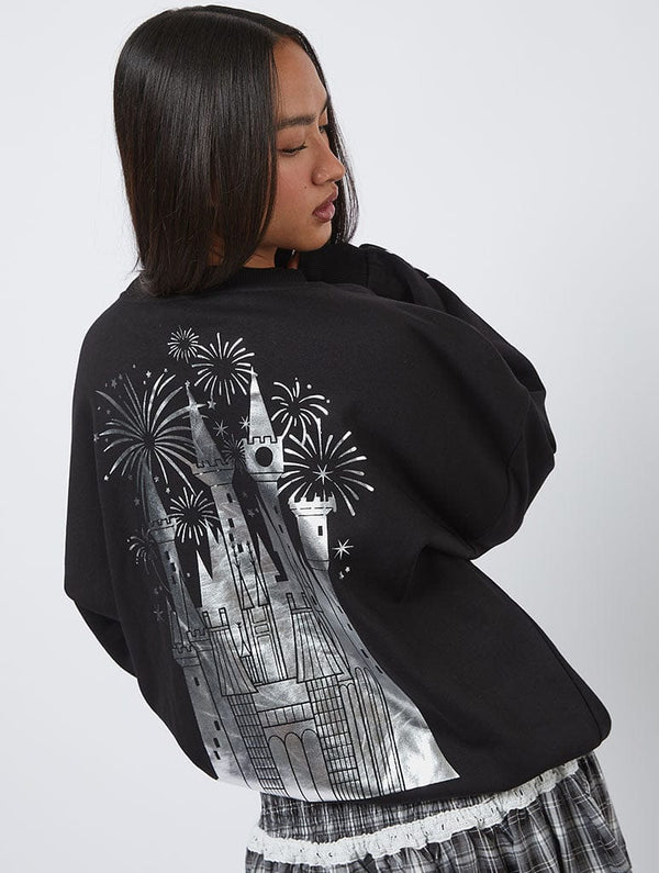 Skinnydip London Disney Silver Embroidered Castle Sweatshirt – Skinnydip London