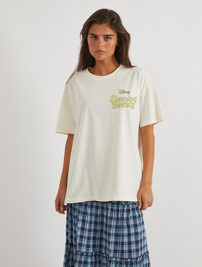 Skinnydip London Disney Sleeping Beauty Film Poster T-Shirt In White