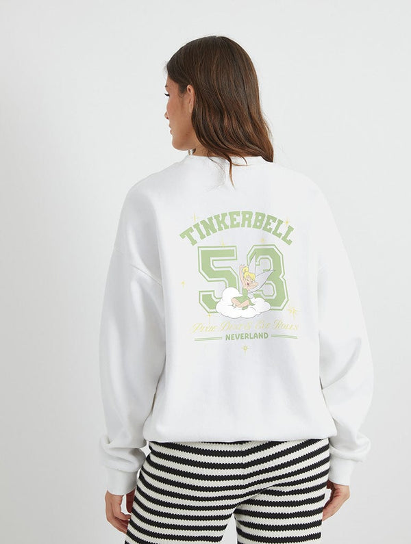 Skinnydip London Disney Tinker Bell Varsity Sweatshirt In White